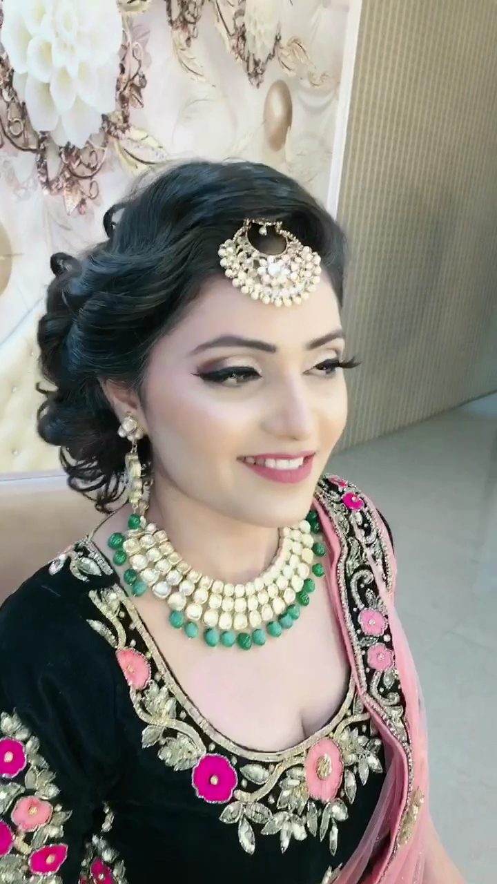 Engagement look with bun hairstyle